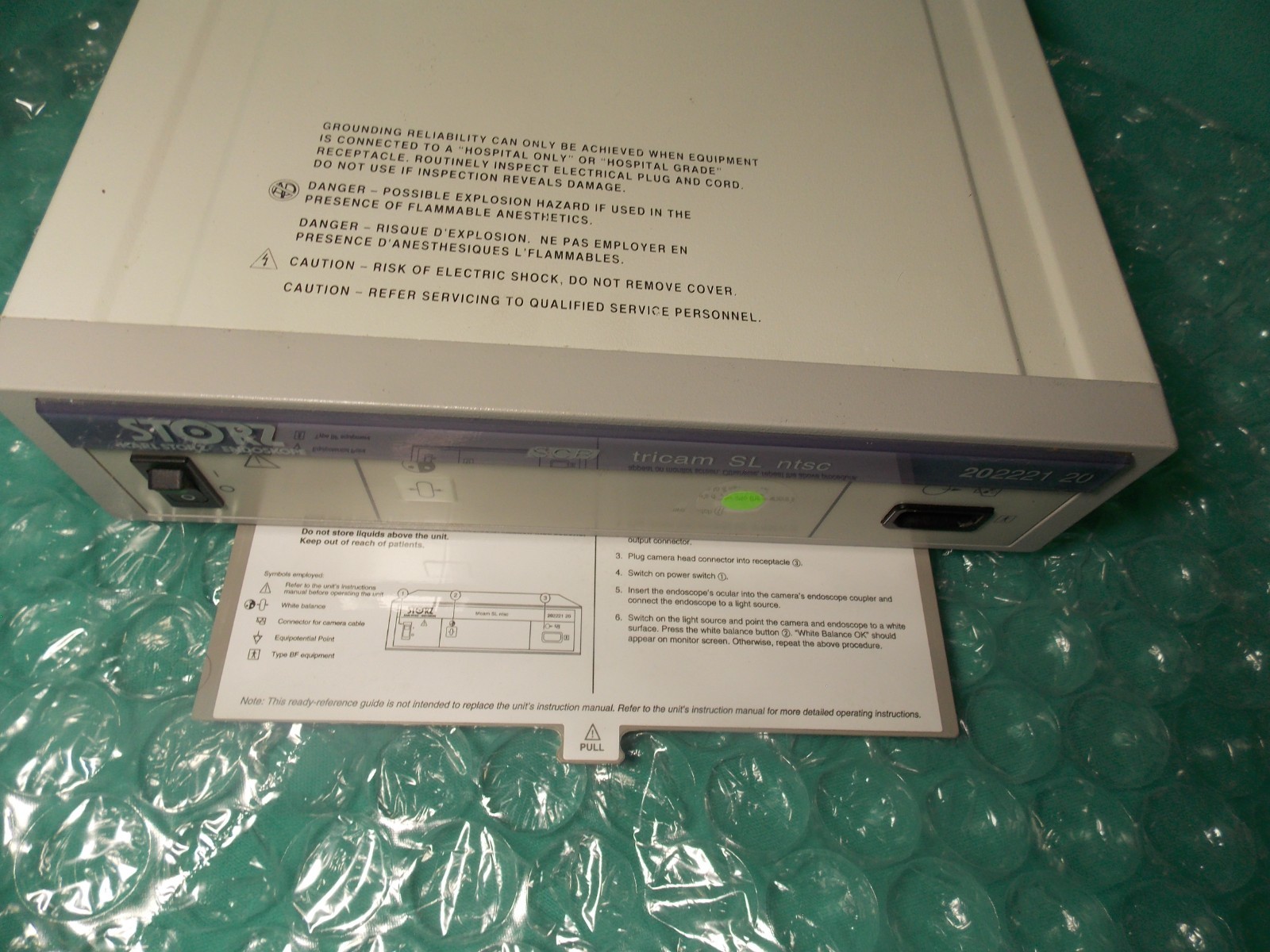 KARL STORZ 202221-20 SOB TRICAM SL NTSC CAMERA CONTROL UNIT VIDEO CCU(LAM-5000)