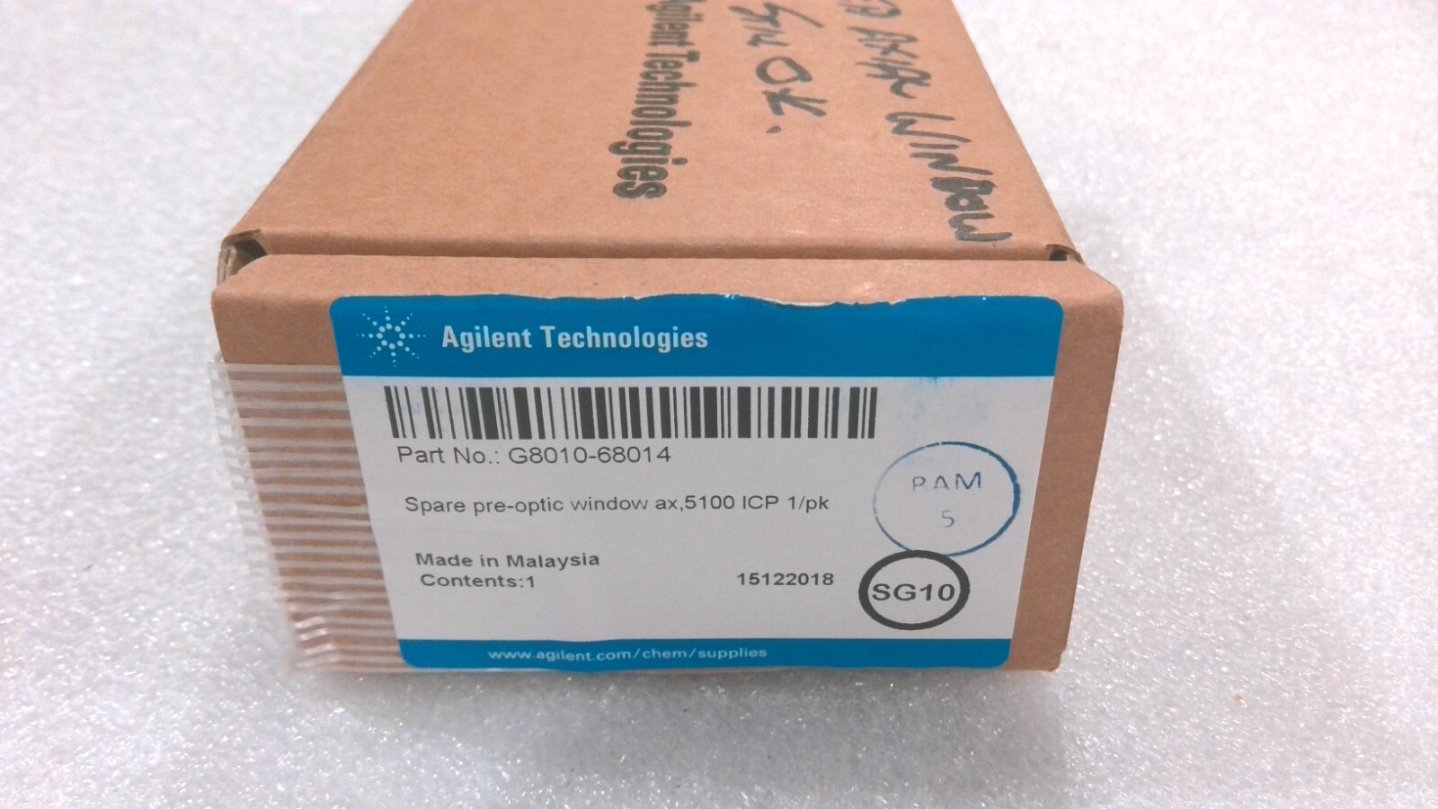 AGILENT G8010-68014 SPARE PRE-OPTIC WINDOW AX, 5100 ICP (1 PACK)