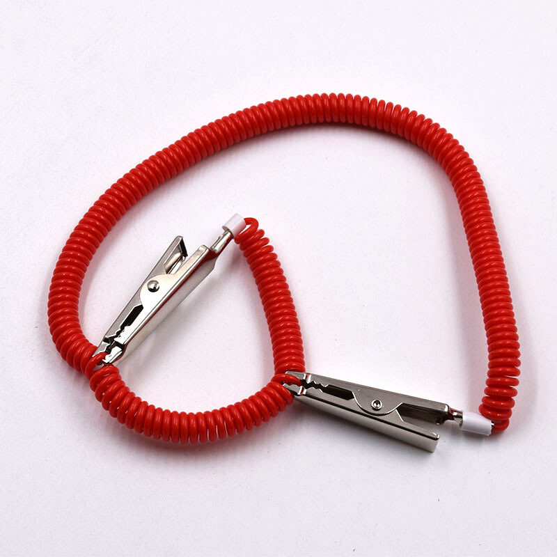 50 Pcs Dental Holder Flexible Coil Stretchy Red Color Patient Plastic Bib Napkin