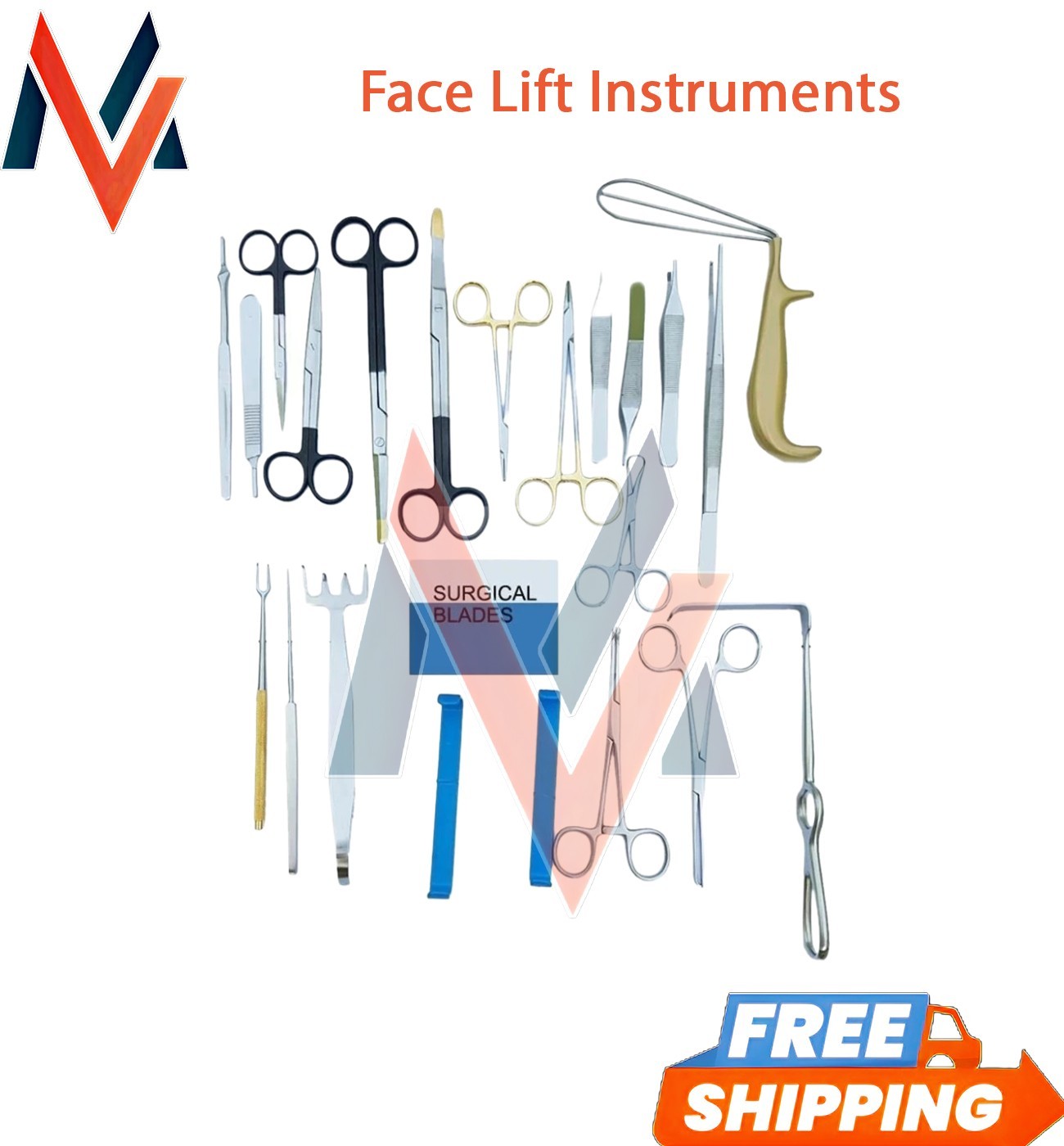 Face Lift Instruments Set of 21 PCs Face Surgery Instruments High Quality