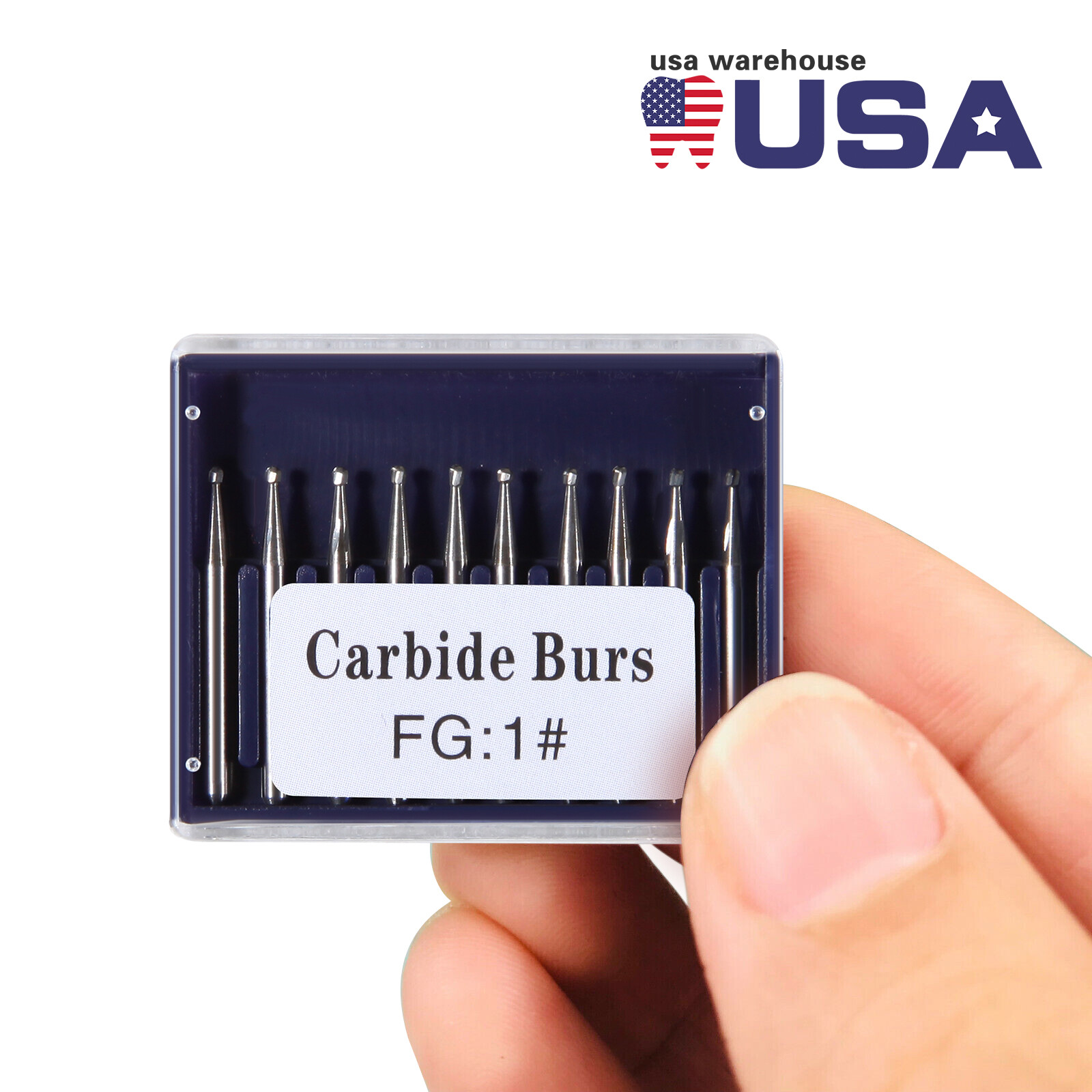 10pcs Dental Round Carbide Steel Drills FG Bur for High Speed Handpiece fg1 to
