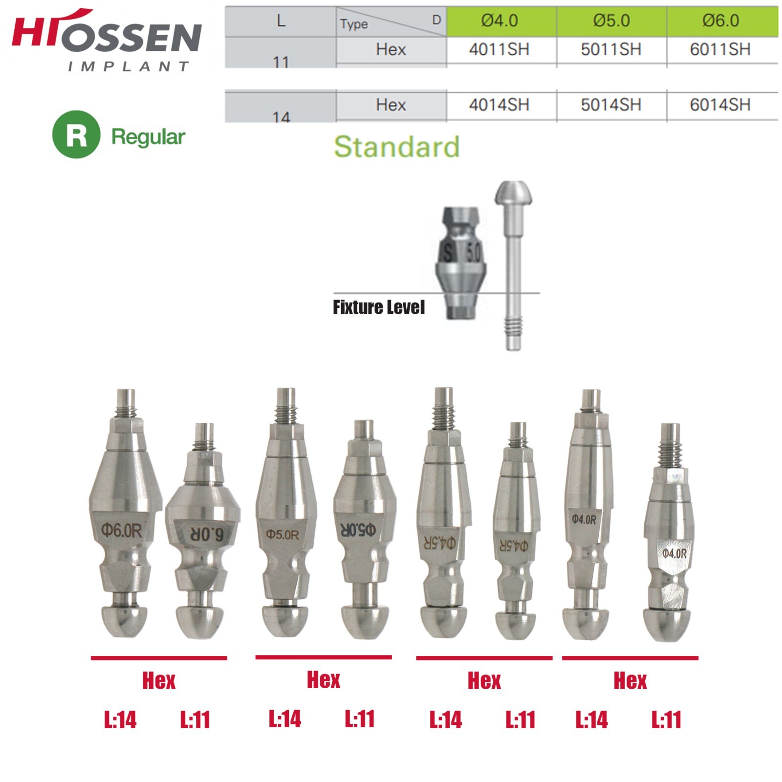 Fits Osstem Hiossen Dental Locator /Healing Abutments M/R Impression Lab Analog
