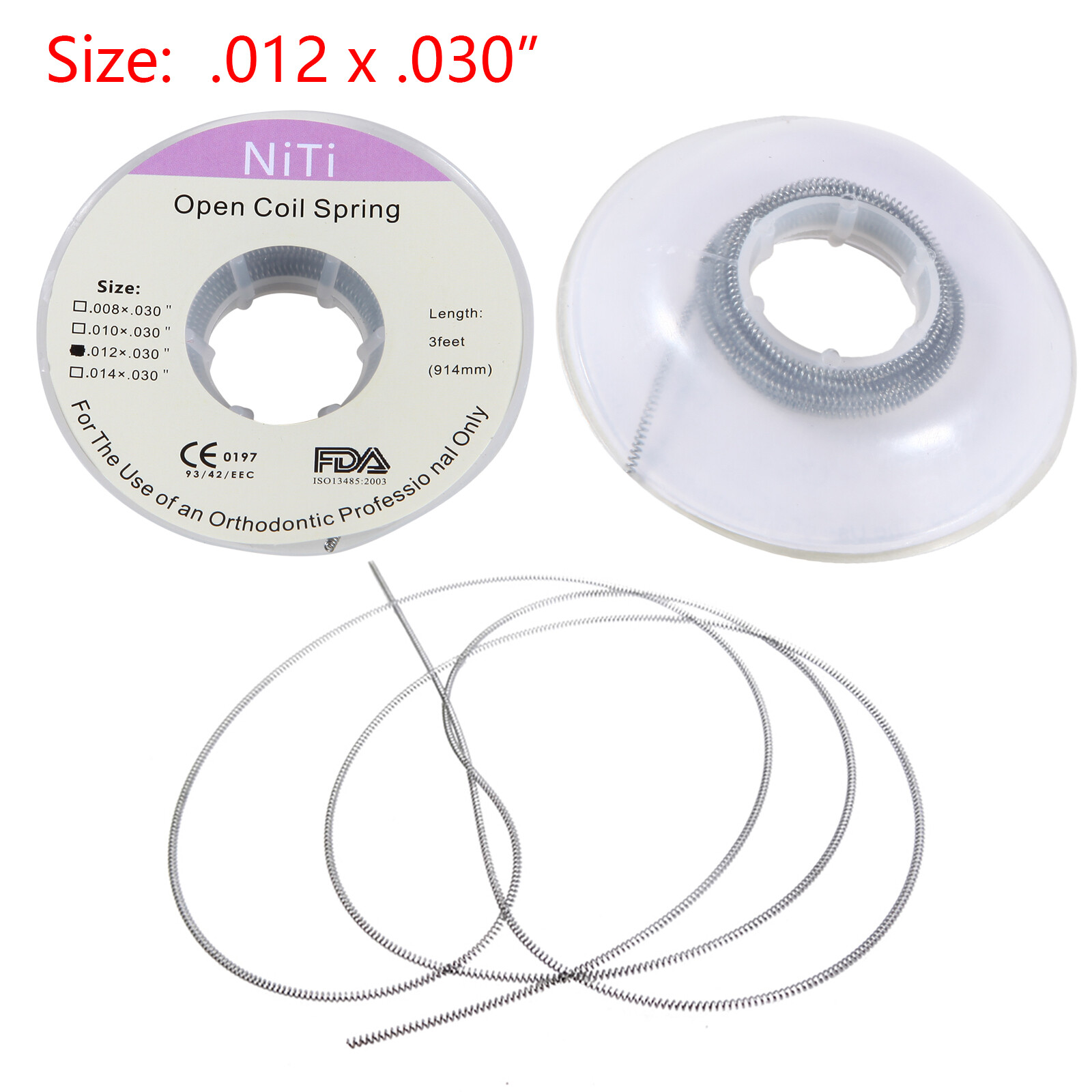 1 Roll Dental Orthodontic Niti Open Coil Spring Spool Dia.012 *030 ” inch 914mm