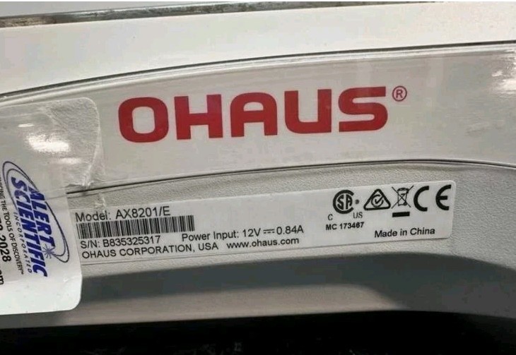 Ohaus AX8201-E Precision Balance 8200g Capacity 0.1g Readability GL