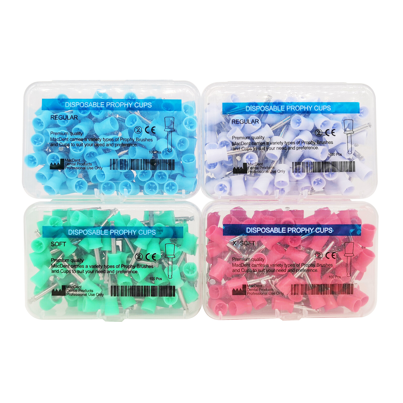 100Pcs Dental Polishing Cups Prophy Cup Rubber Latch Type DMXDENT