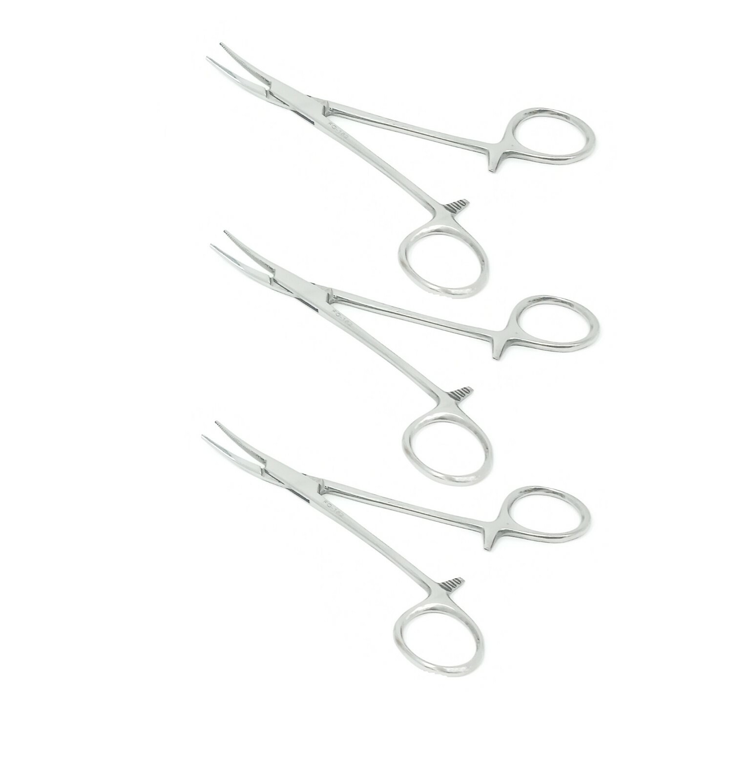 3 Premium Mosquito Locking Hemostat Forceps 5″ Curved For Surgical & Dental Use