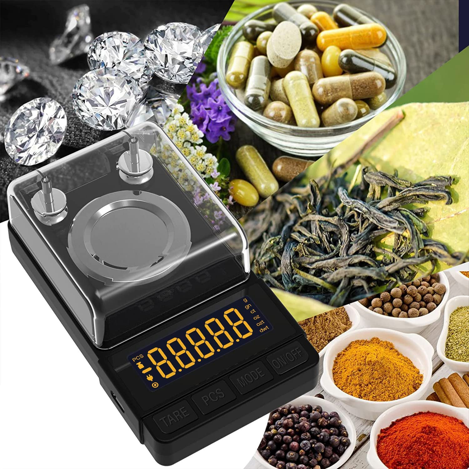 Digital Milligram Scale 50G/0.001G, Compact Mg Scale with 20G Calibration