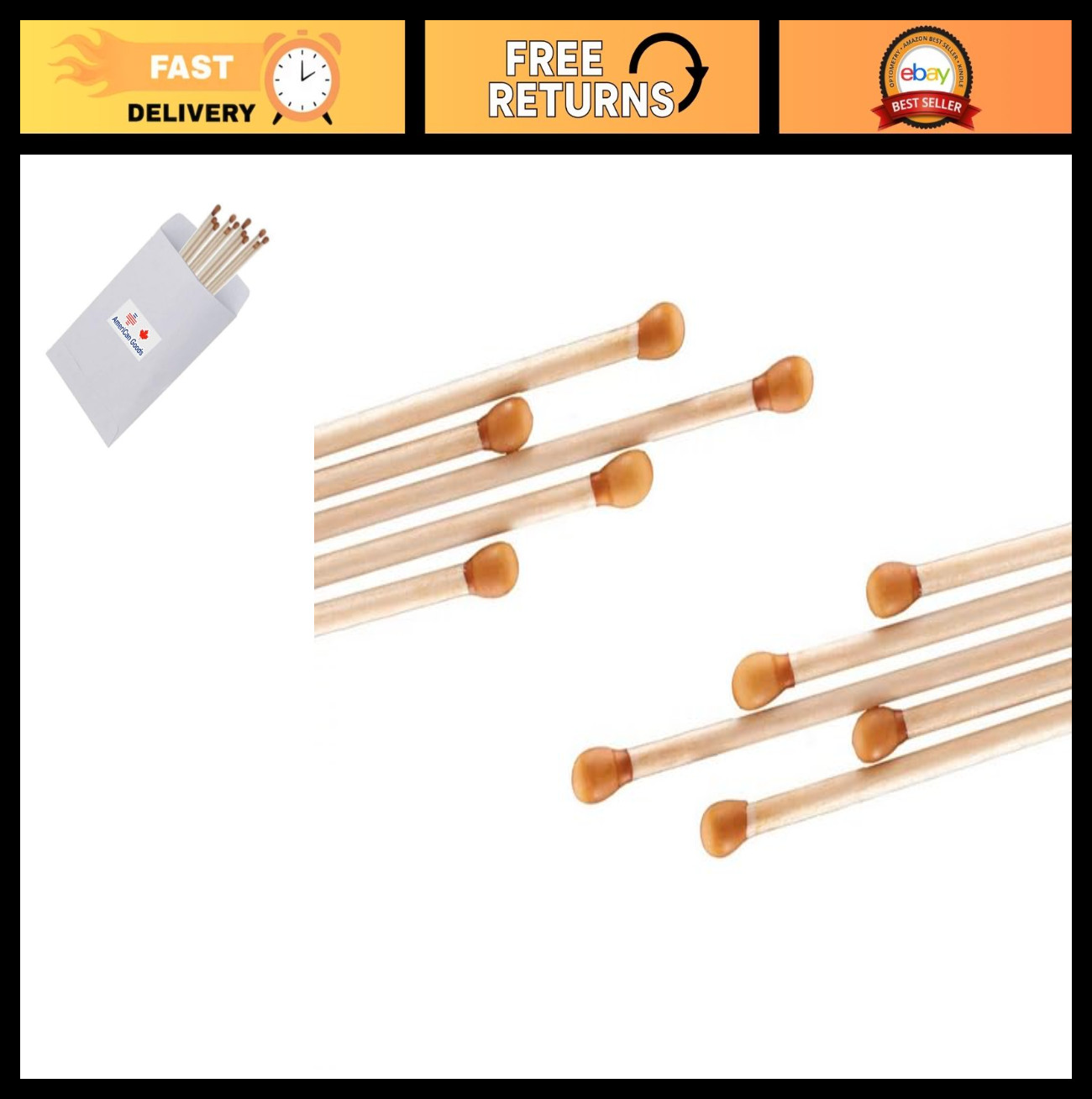 Silver Nitrate Caustic Applicator Sticks – 6″ Wooden, Individual Use (10 Pack)