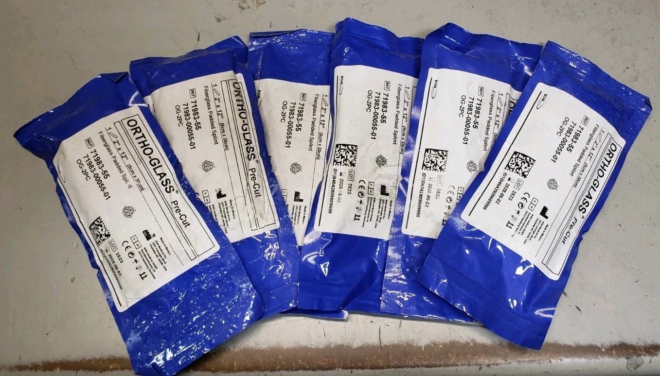 BSN Medical OG-2PC ORTHO-GLASS Pre-Cut Fiberglass Padded Splint 2×12″ | Lot of 6