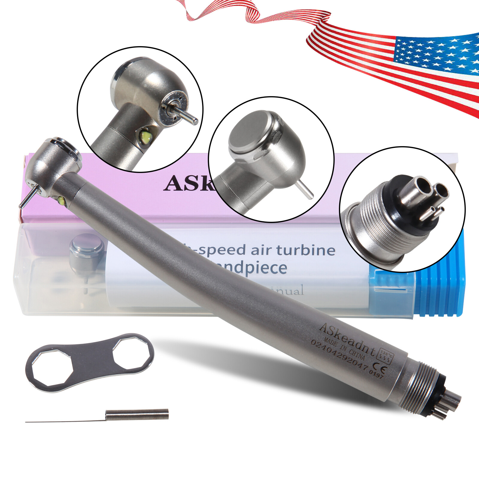 Dental Fiber Optic LED E-generator High Speed Handpiece 4H Connection Y