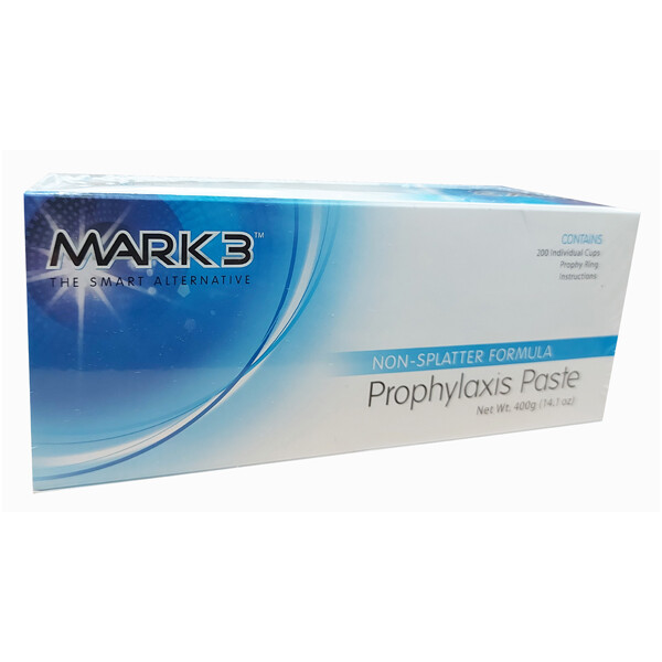 Mark 3 Enamel Care Prophylaxis Paste 200 Cups, 1/3/6 Non Splatter Formula
