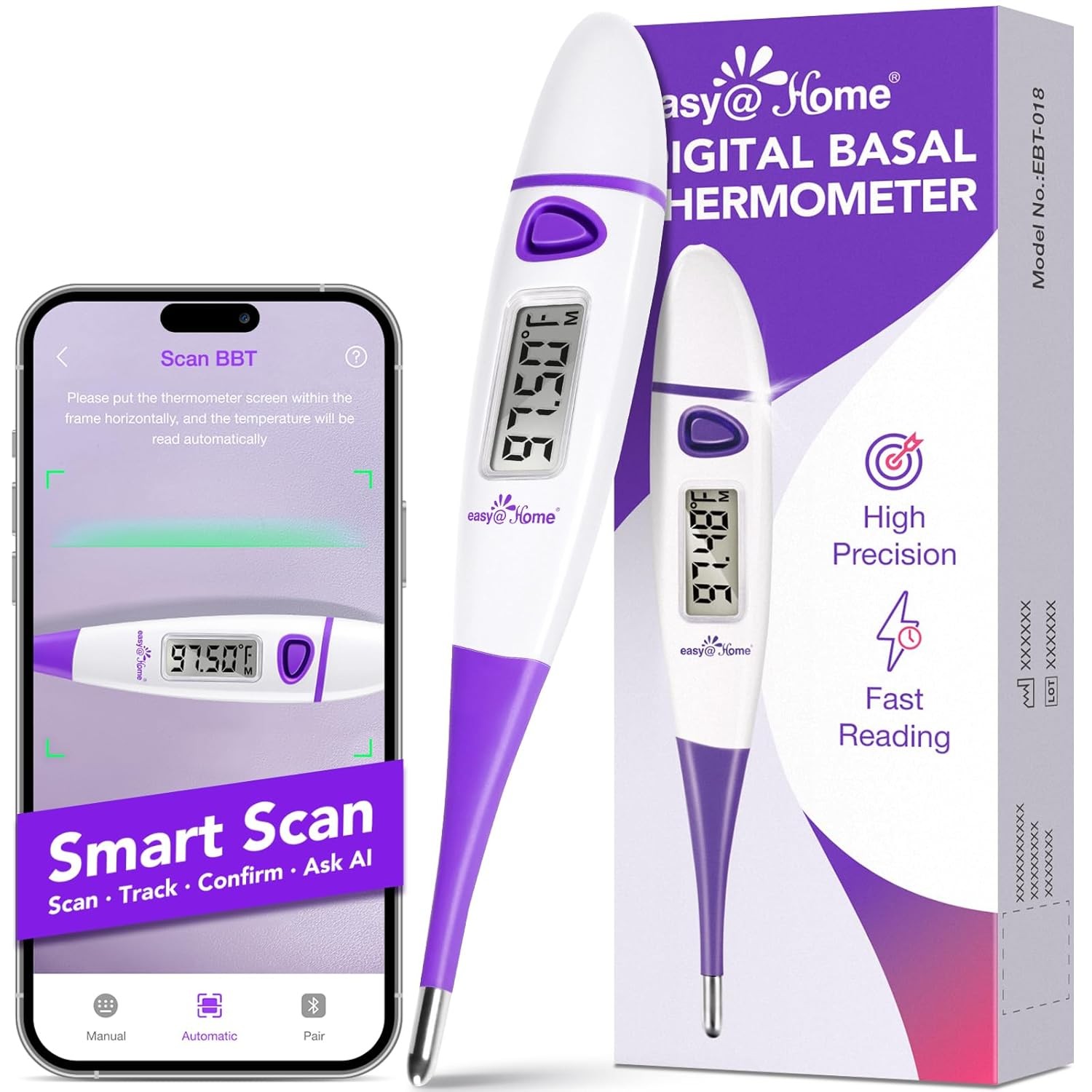 Easy@Home Basal Body Thermometer: BBT for Fertility Prediction with Purple