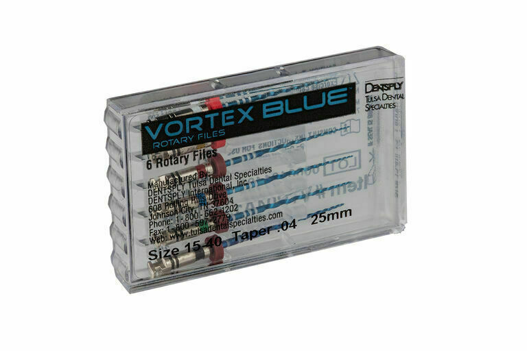 Dentsply Tulsa Dental Vortex Blue 31mm .04 Taper rotary files 6/pk all sizes