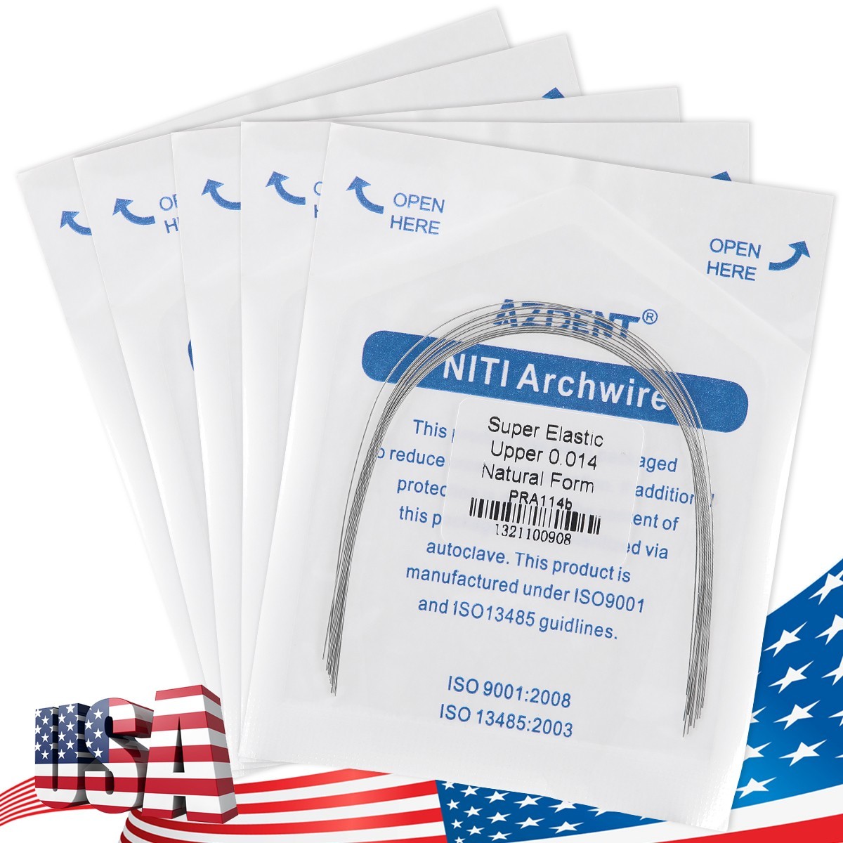 AZDENT Dental Orthodontic Round Arch Wire Oval Form Oval Round Stainless Steel