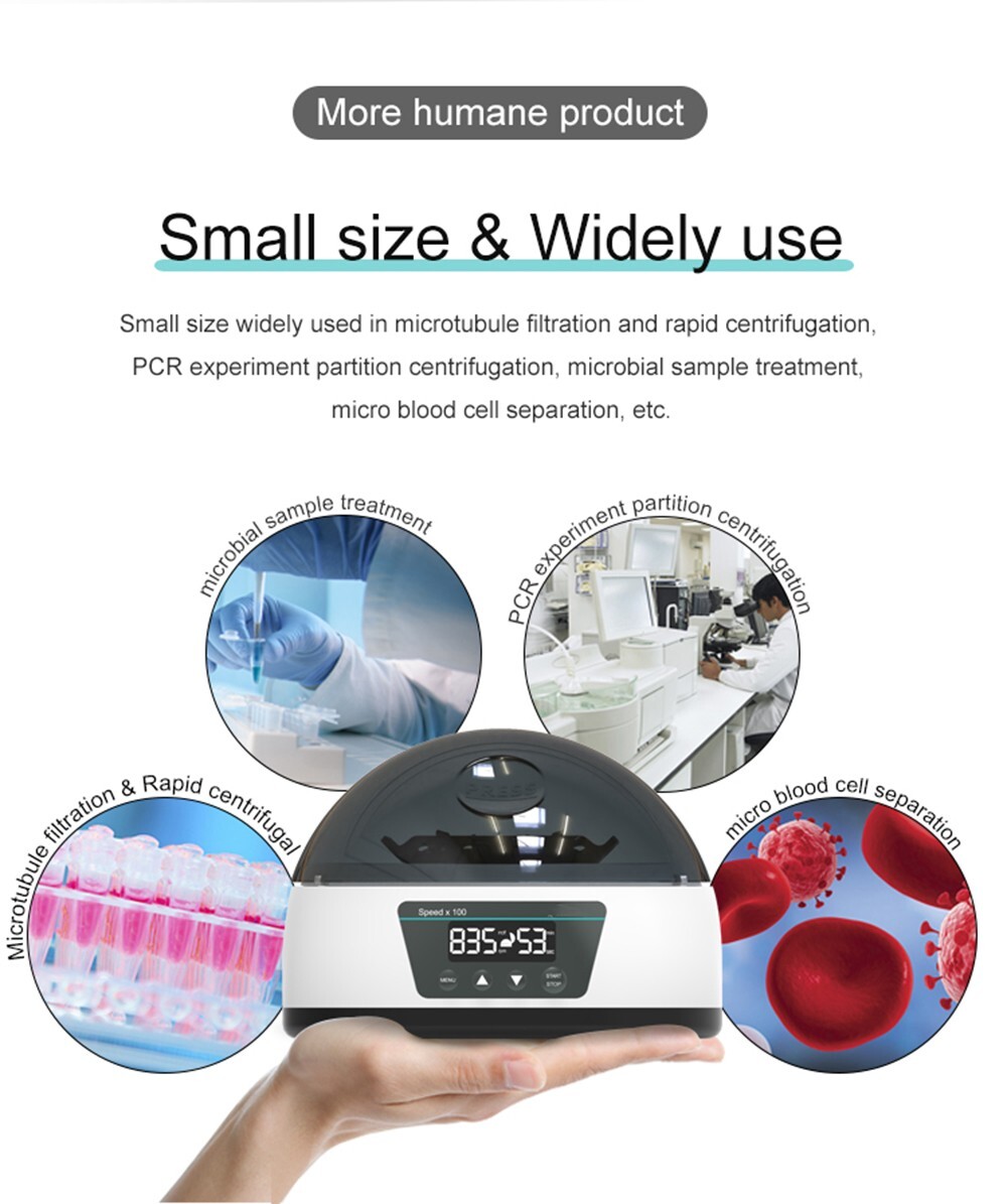 Lab Mini Centrifuge with Max Rotation Speed 7000rpm 0.2/0.5/1.5/2ml Micro Tube*1
