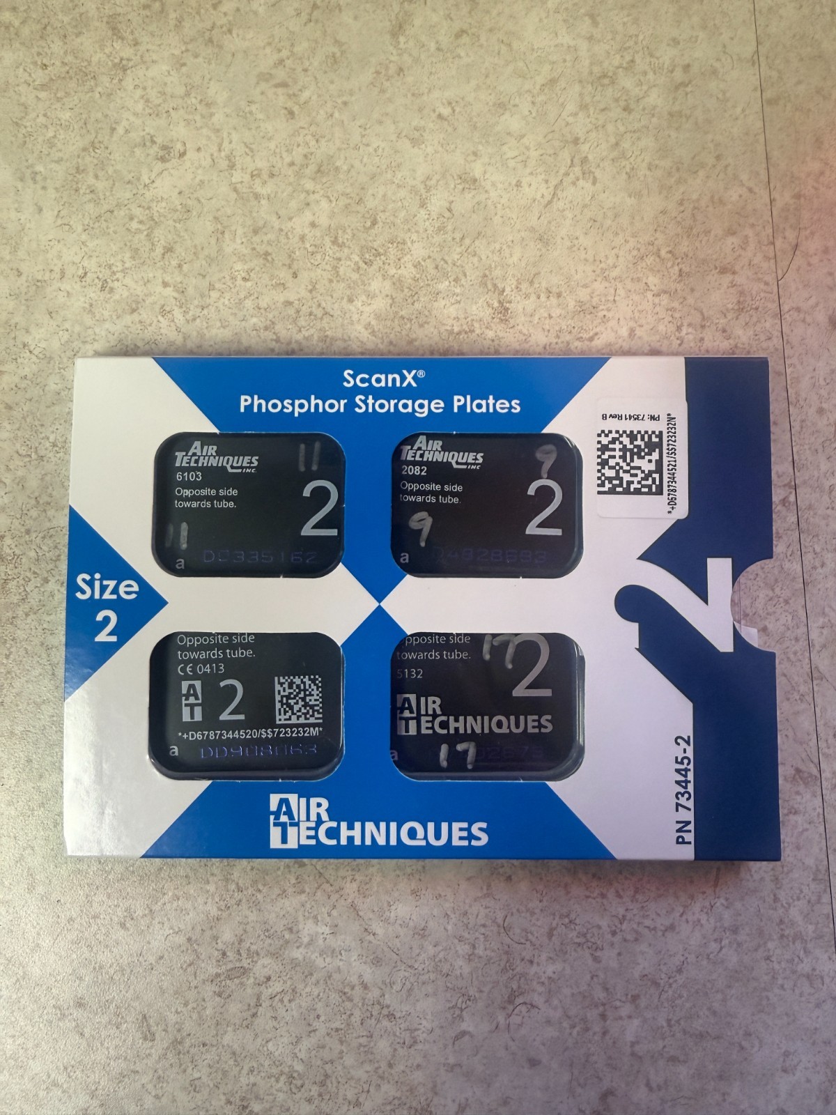 Air Techniques Scan X Intraoral Phosphor Storage Plates, Size 2, 4/pk, Used