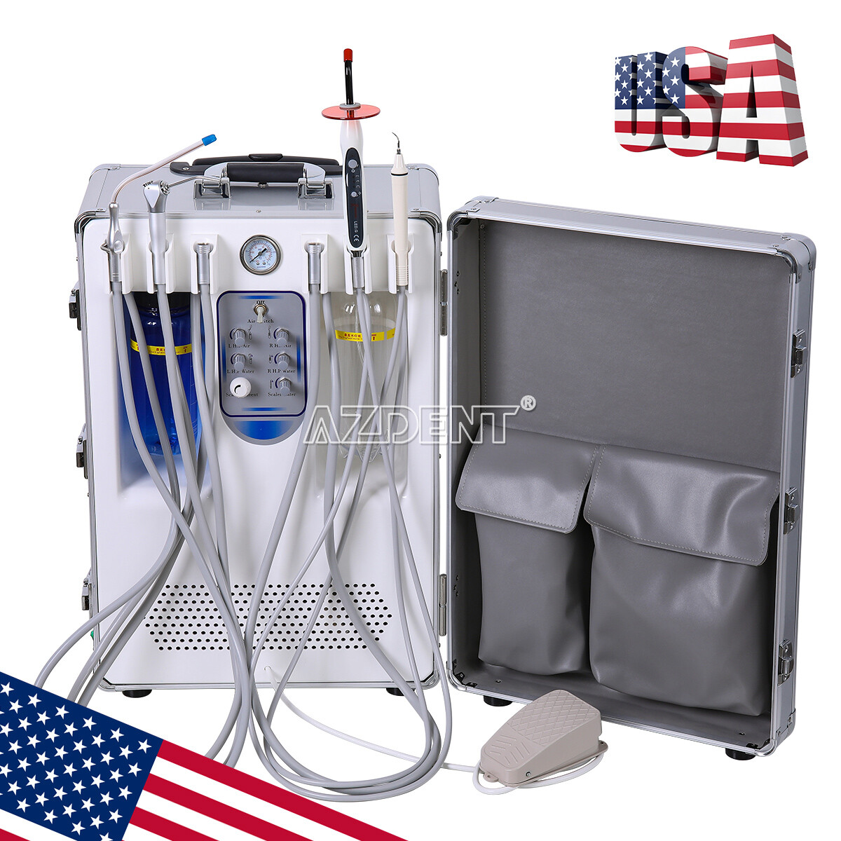 Portable Dental Delivery Unit With Curing Light Ultrasonic Scaler/ Handpiece Kit