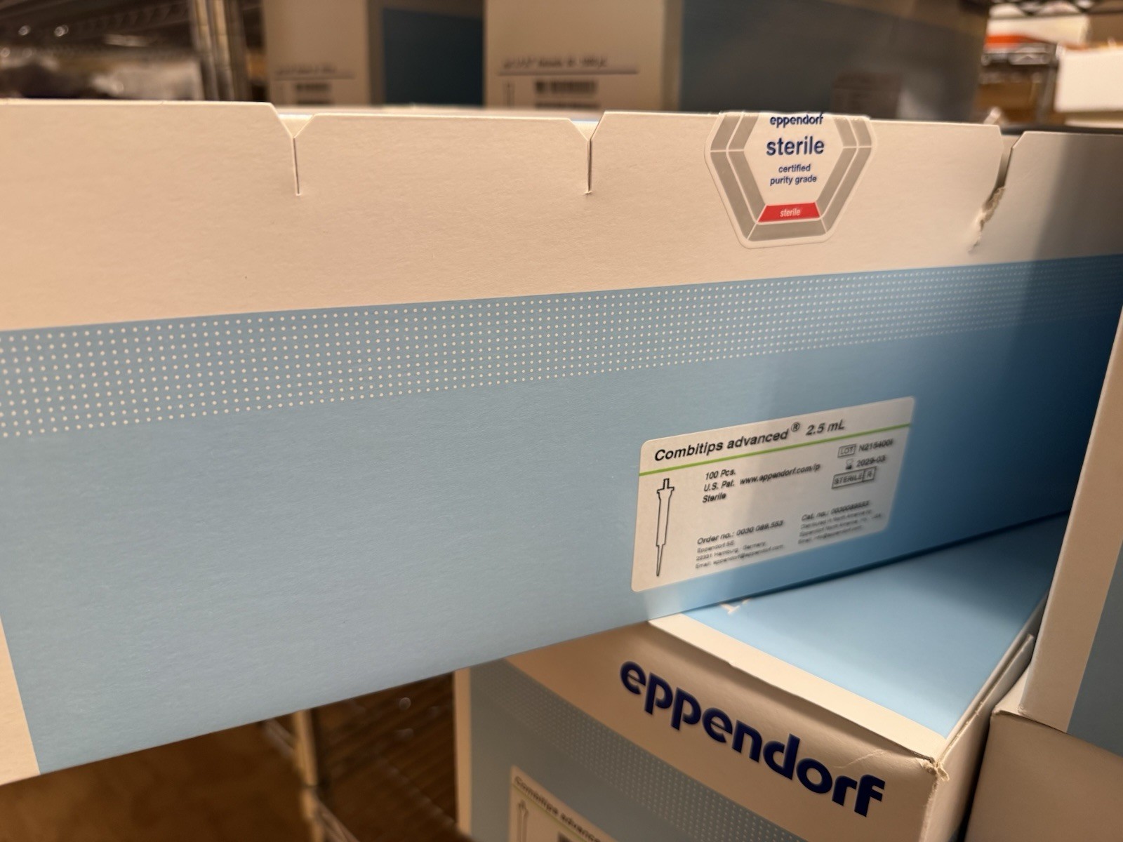 Eppendorf Advanced Combitips, 100pc/pk, volume 0.1ml, 0.2 ml, 0.5 ml, 2.5 ml