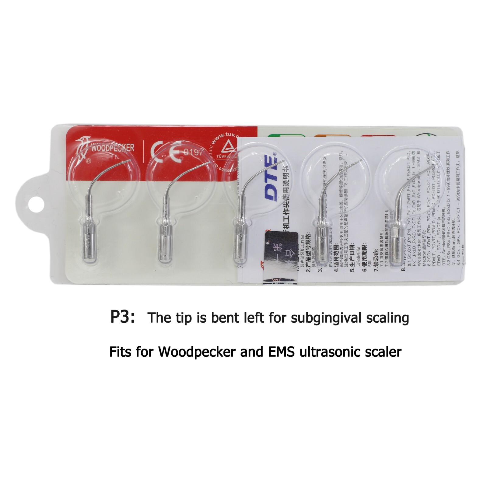 Woodpecker DTE Dental Ultrasonic Scaler Piezo Tips HW-5L HD-7L LED Handpiece PD1