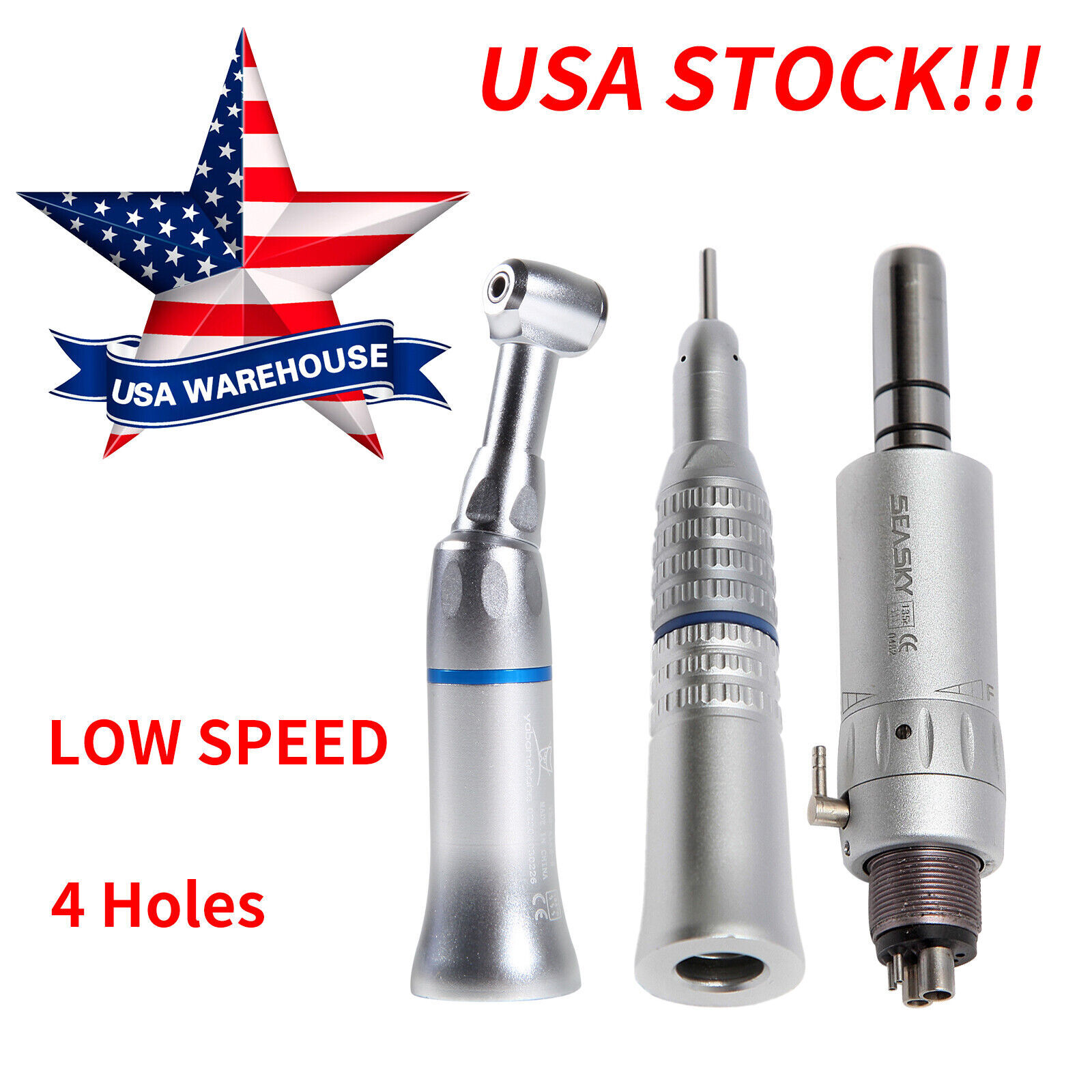 Low Speed Handpiece /Contra Angle /Straight /Air Motor 2 / 4Hole for NSK Dental