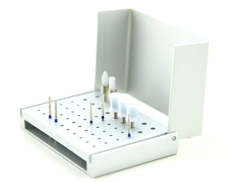 56 Holes Dental Bur Holder Stand High&Low Speed Disinfection Box Case Autoclave