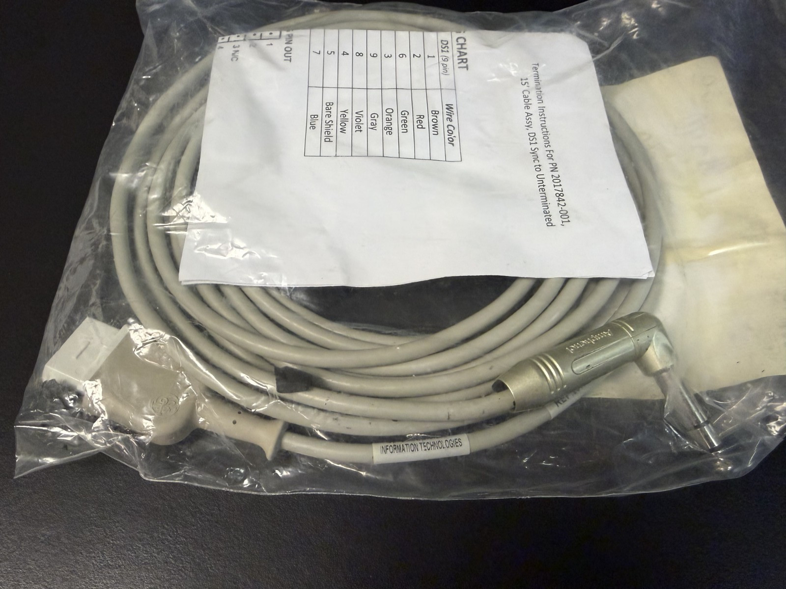 GE Medical Defib/Sync Interface Cable DS1 to Unterm 15FT 2017842-001