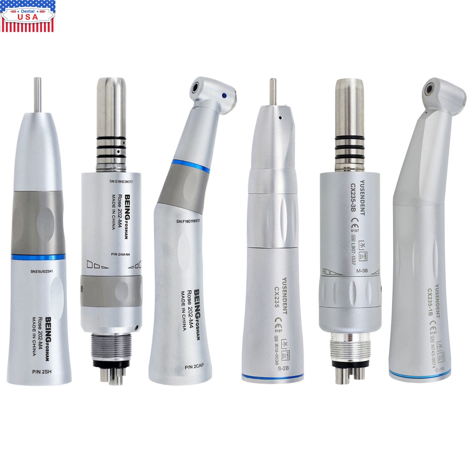COXO BEING Dental Contra Angle Straight Handpiece Air Motor 4Hole Low Speed Kavo