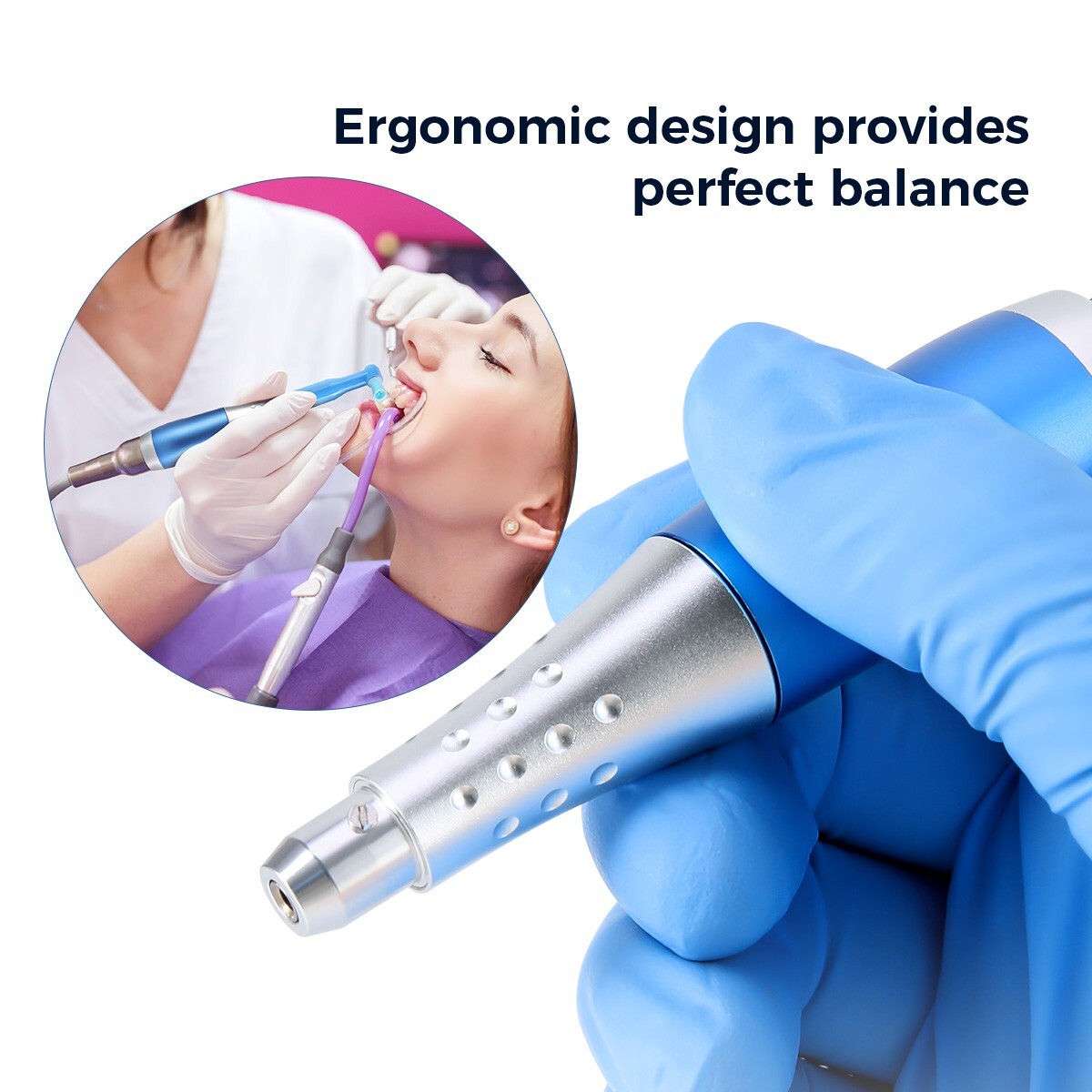 Dental Hygiene Prophy Handpiece 4:1 Nose Cone Air Motor 4Holes 360° Swivel