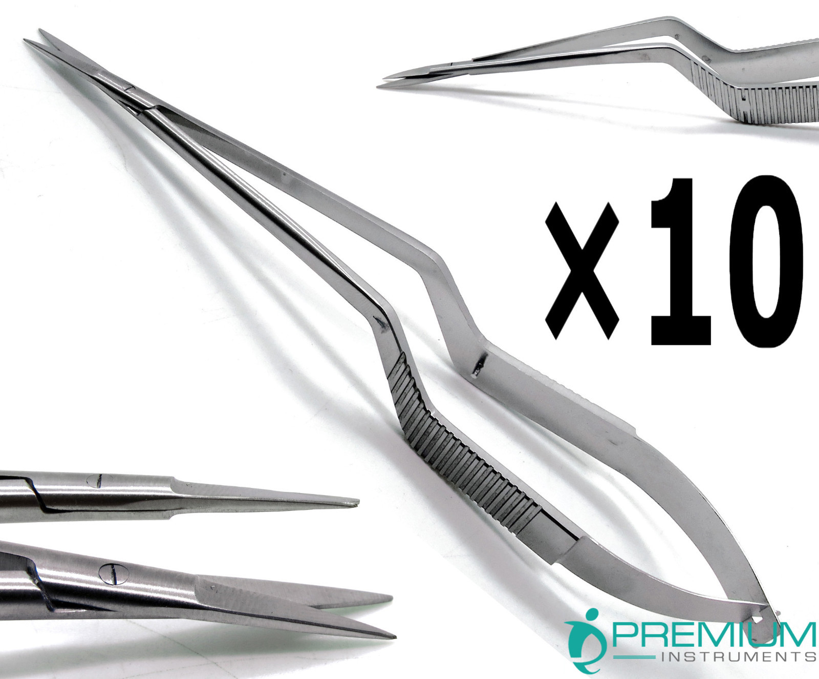 10× Yasargil Micro Scissors 7.5″ Sharp/Sharp Straight Surgical Neuro Instruments