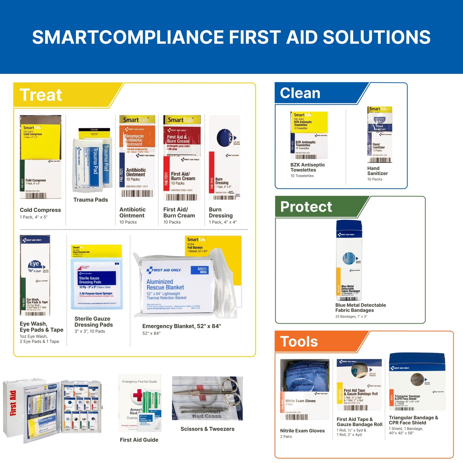 First Aid Only 90658 25-Person Smartcompliance First Aid Kit For Businesses