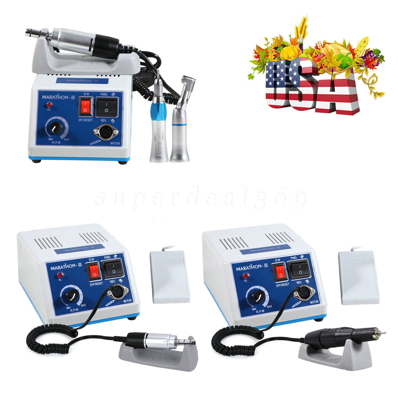 Dental Lab Marathon-III Electric Micromotor /Contra Angle/Straight Handpiece Or