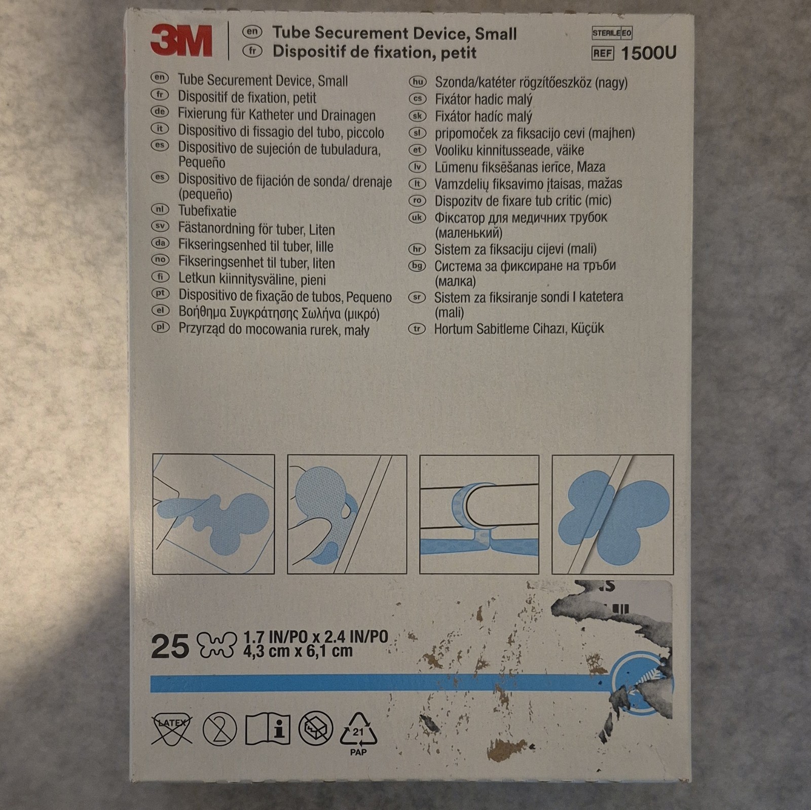 50 Count 3M Tube Securement Device Small 1500U 1.7in/po x 2.4in/po
