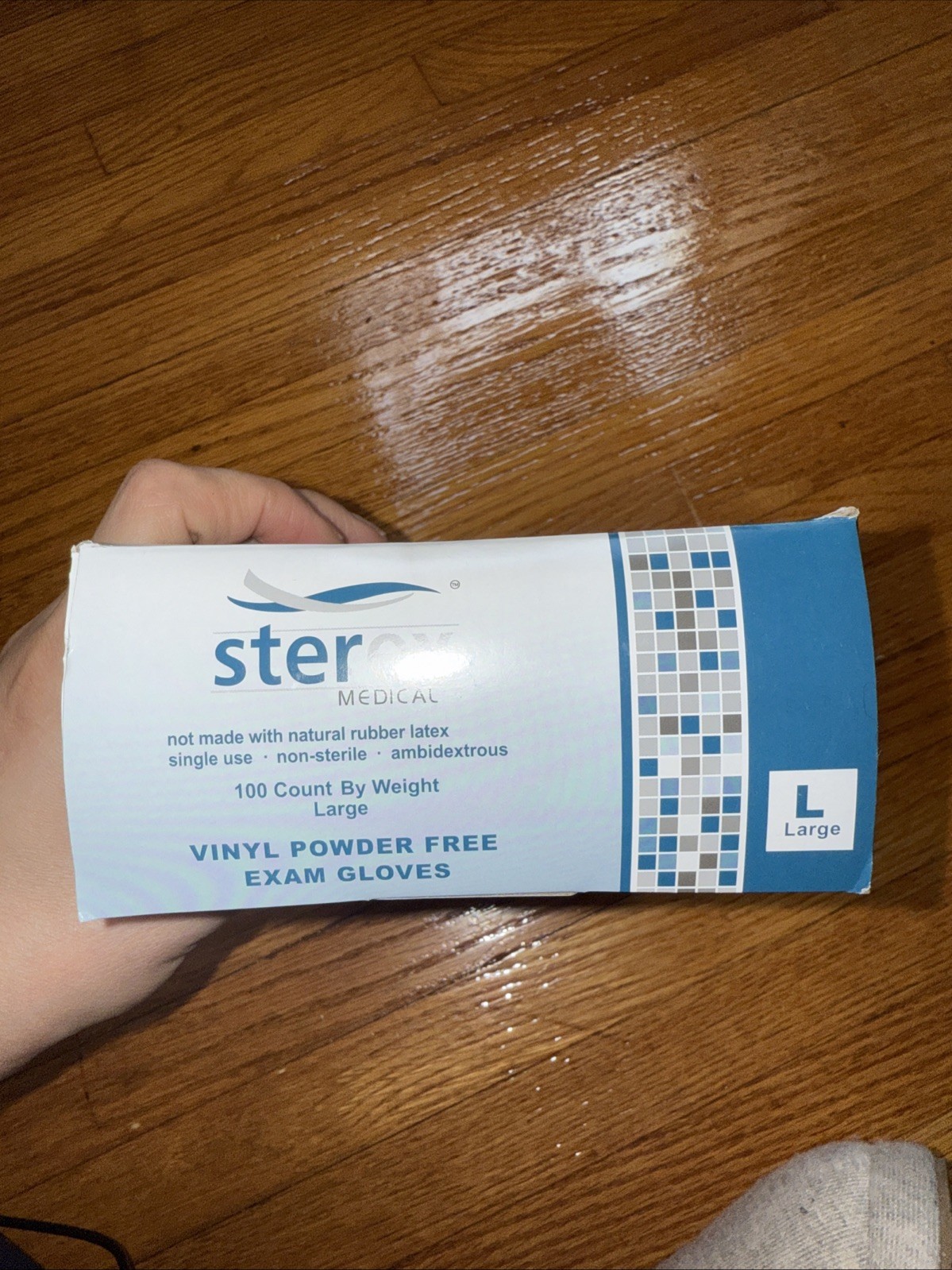 Sterex Vinyl Gloves 100 Count By Weight Large