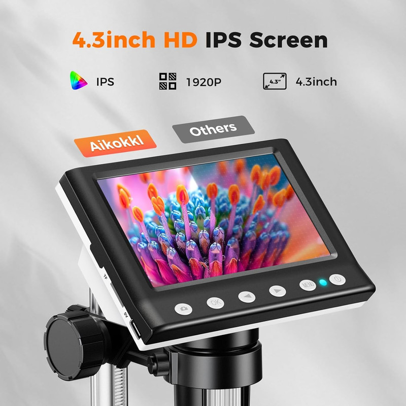 Portable 1000X USB Digital Microscope 4.3″ LCD Coin Jewelry Inspection Camera