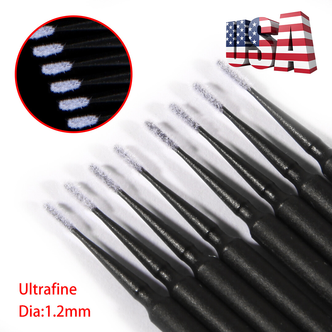 100Pcs Dental Micro Brush Disposable Materials Applicators Tips Black 1.2mm TS