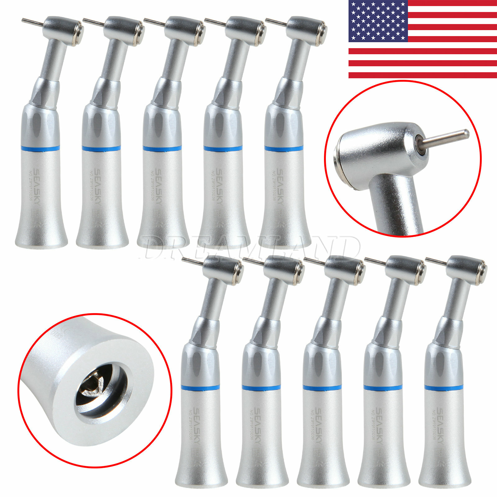 Dental Slow Speed Push Button Contra Angle Handpiece For NSK 1.6mm Burs 1-10X