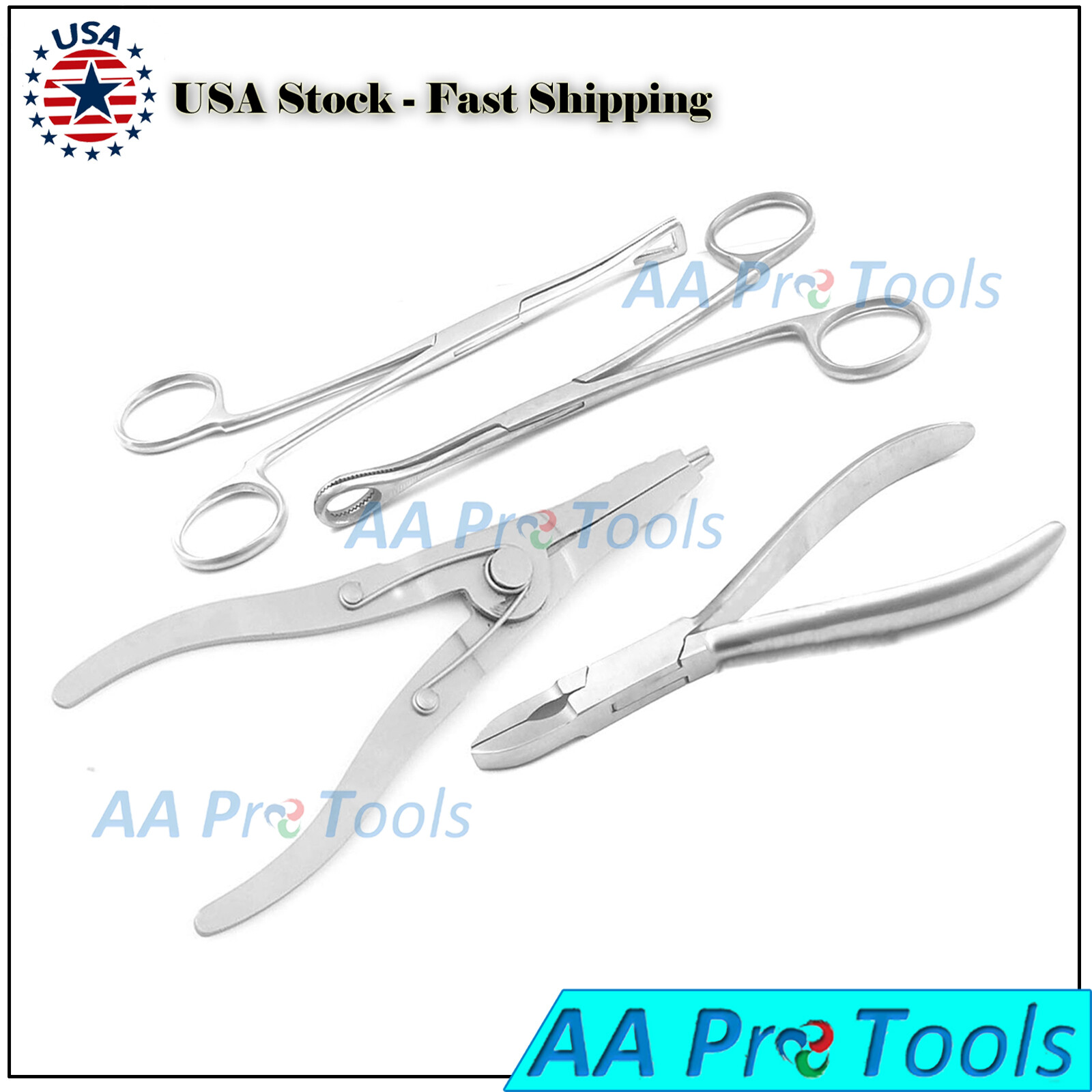 4 Body Piercing Instruments Kit Tools Penington Forceps, Ds-1113