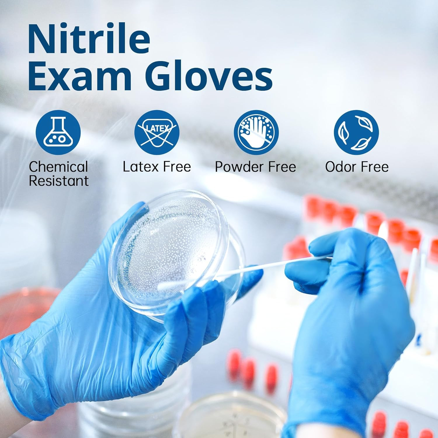 Swiftgrip Disposable Nitrile Exam Gloves, Blue, Nitrile Gloves Disposable Latex