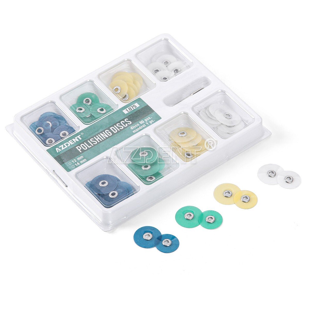 80pcs Dental Composite Finishing Polishing Discs assorted kit + Mandrel 12/14mm