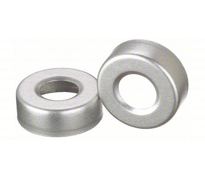 Qty 100 Wheaton 20mm Aluminum Bottle Vial Crimp Seal Unlined, Open Top 224178-01