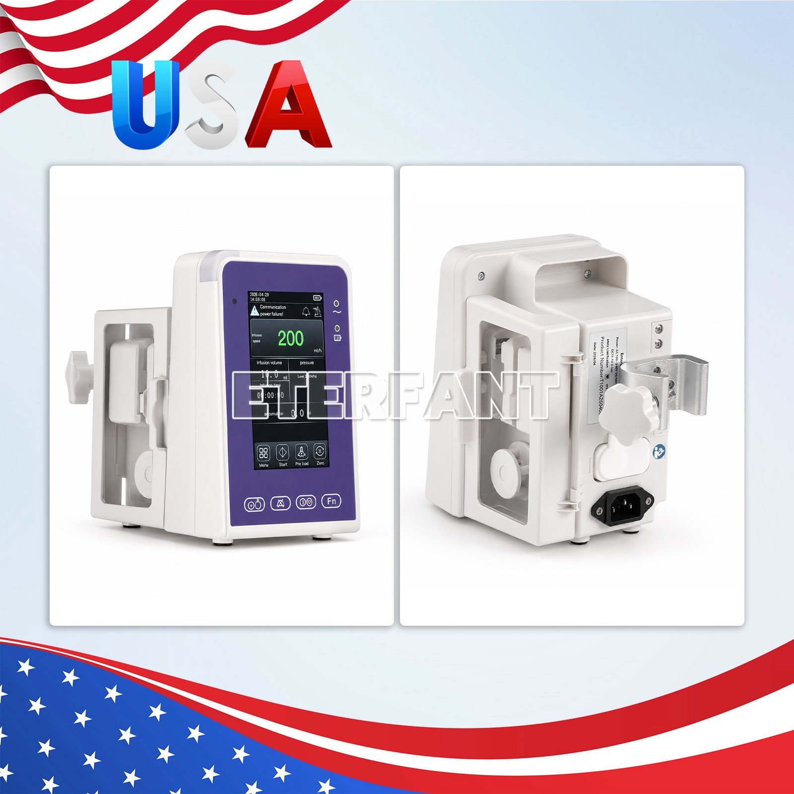 Portable 6 Modes LCD Touchscreen Enteral Feeding Pump with Adjustable Pole Clamp