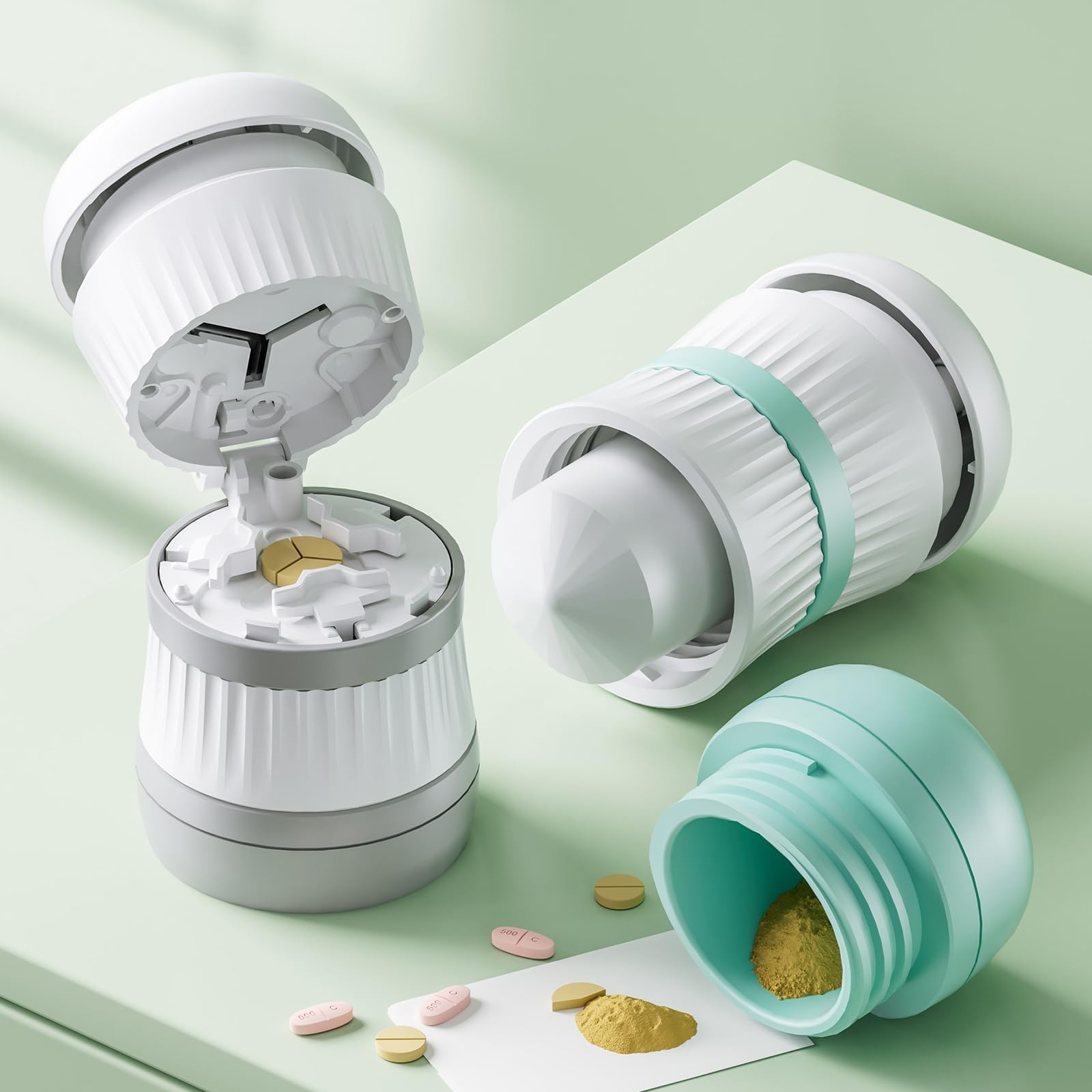 Pill Cutter 1/3 Splitter Stainless Steel Blade for Small & Large Pills Vitamins
