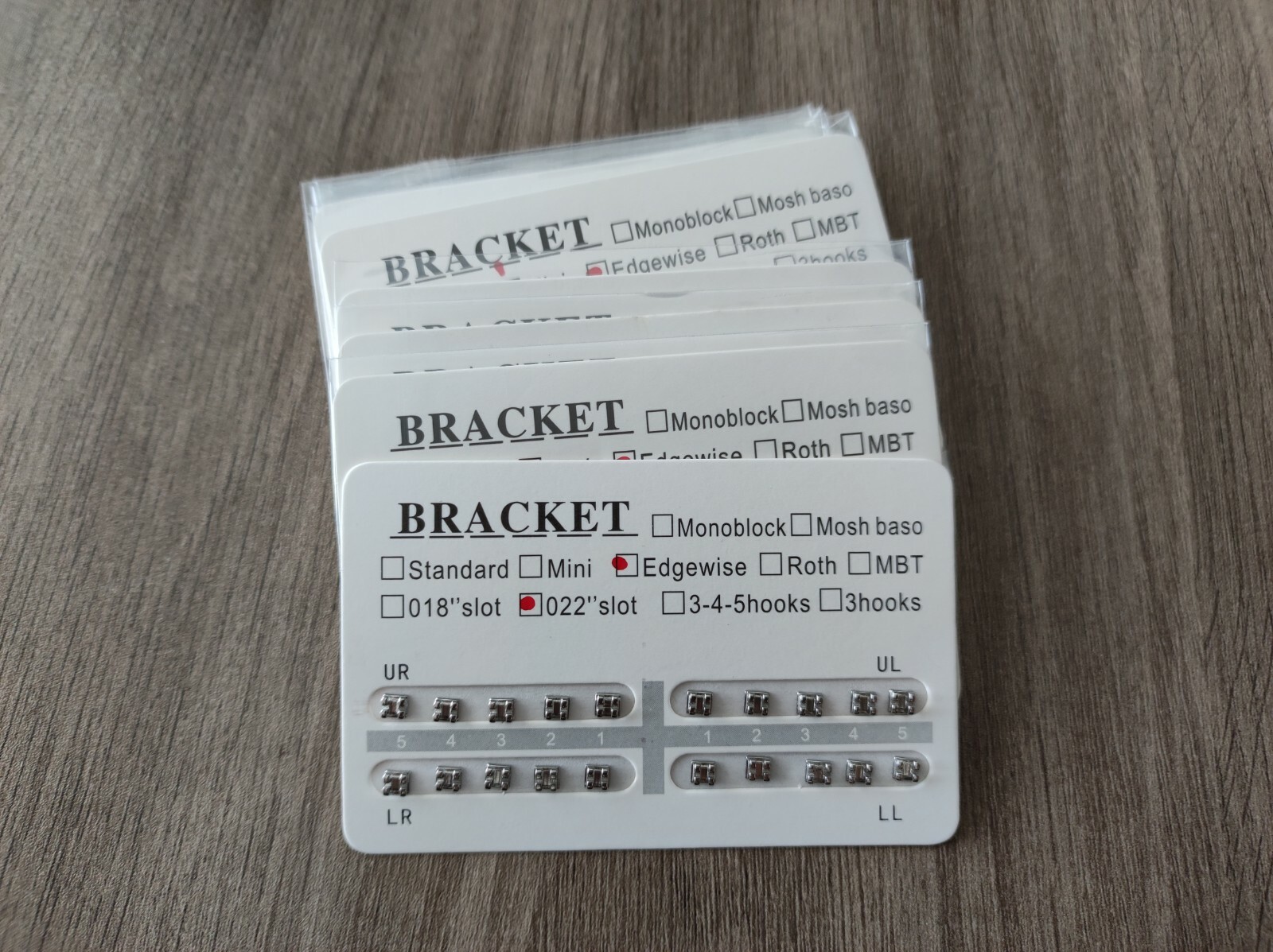100Sets Dental Orthodontics Brackets Standard Edgewise 022 Slot No Hook