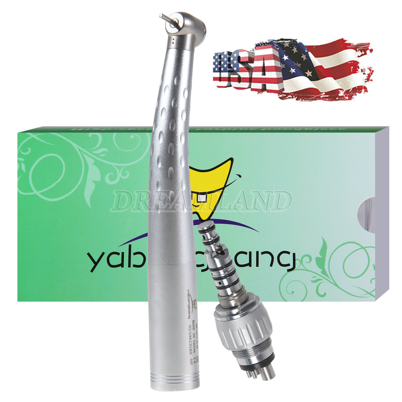 Kav style Dental High Speed Handpiece GB4 + 360° Swivel 4-Hole Quick Coupling