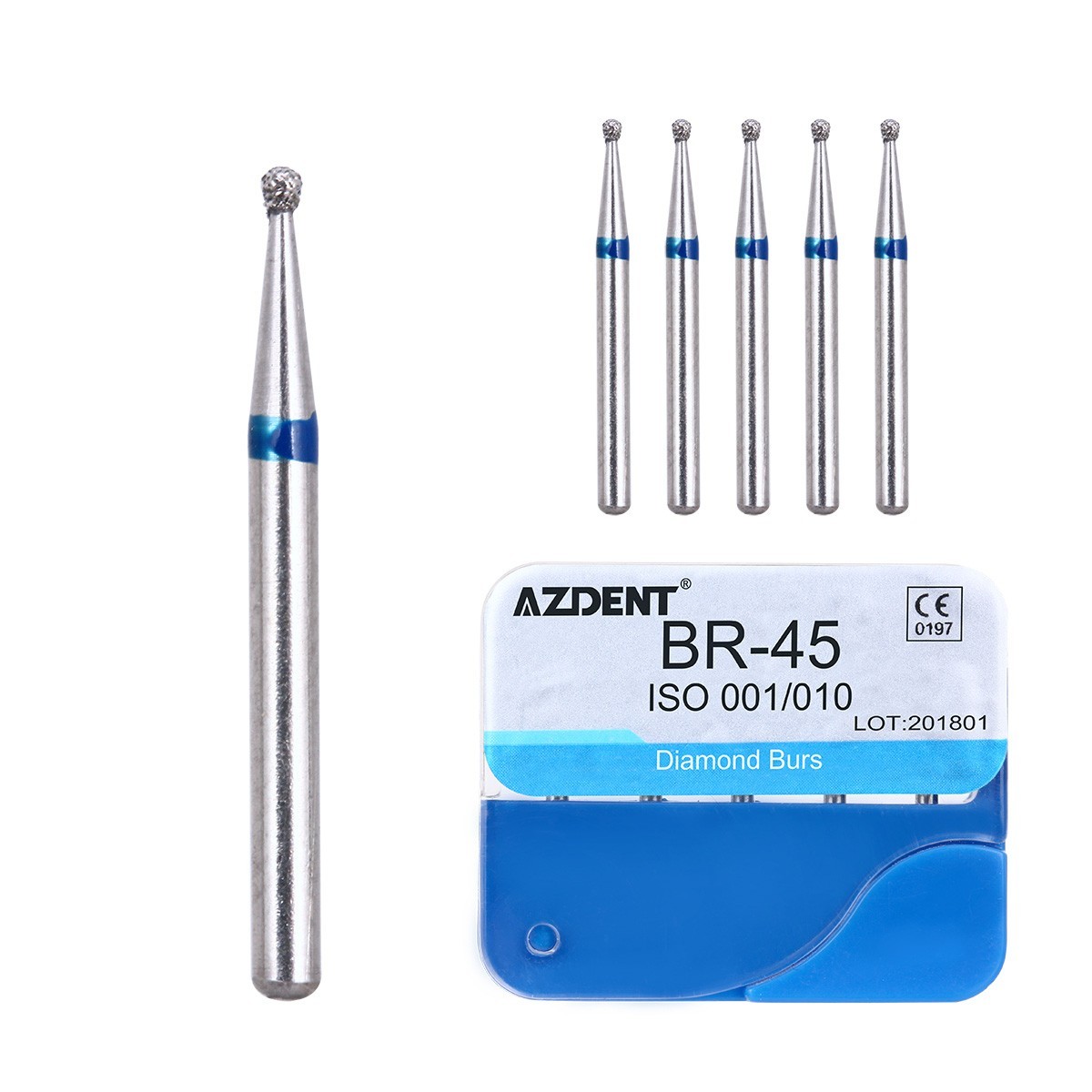 20packs/100Pcs Dental Diamond Burs for High Speed Handpiece Medium FG 1.6MM
