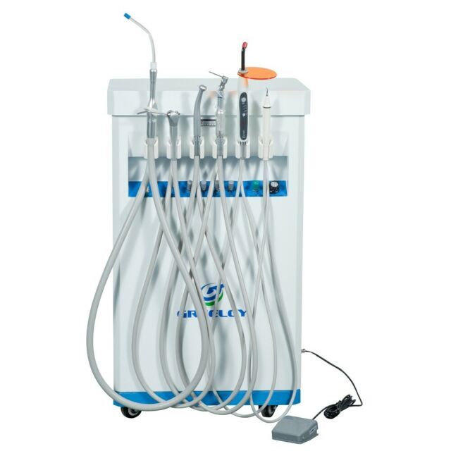Dental Mobile Cart Unit GU-P209+Compressor+Strong Suction+Scaler+Curing Light US