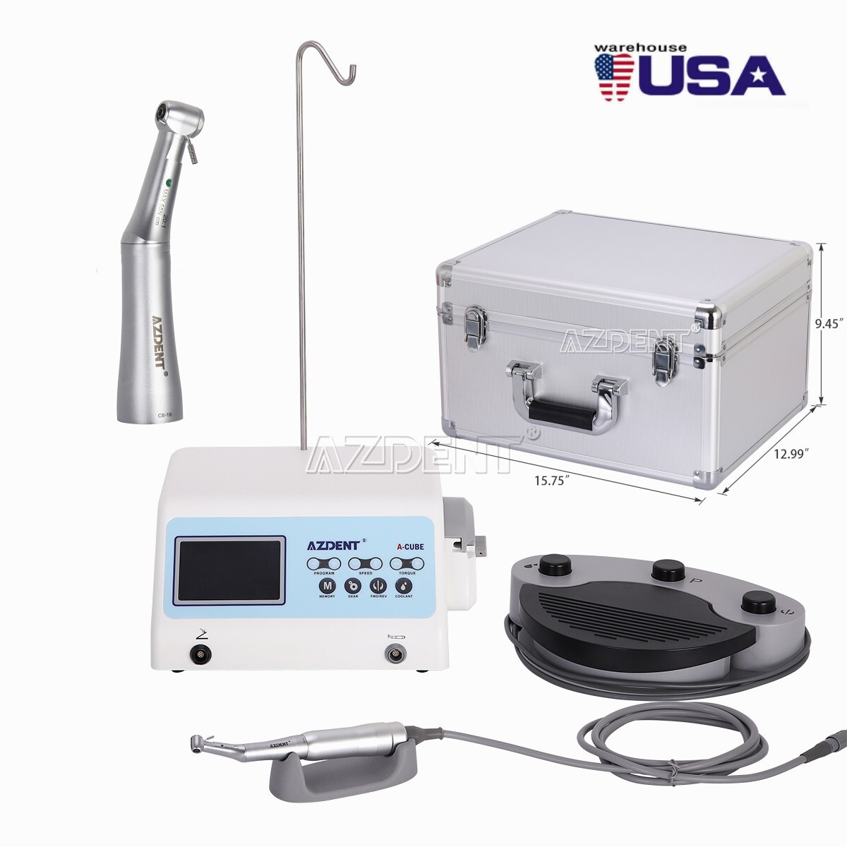 AZDENT Dental Implant Surgical Brushless Motor 20:1 Contra Angle