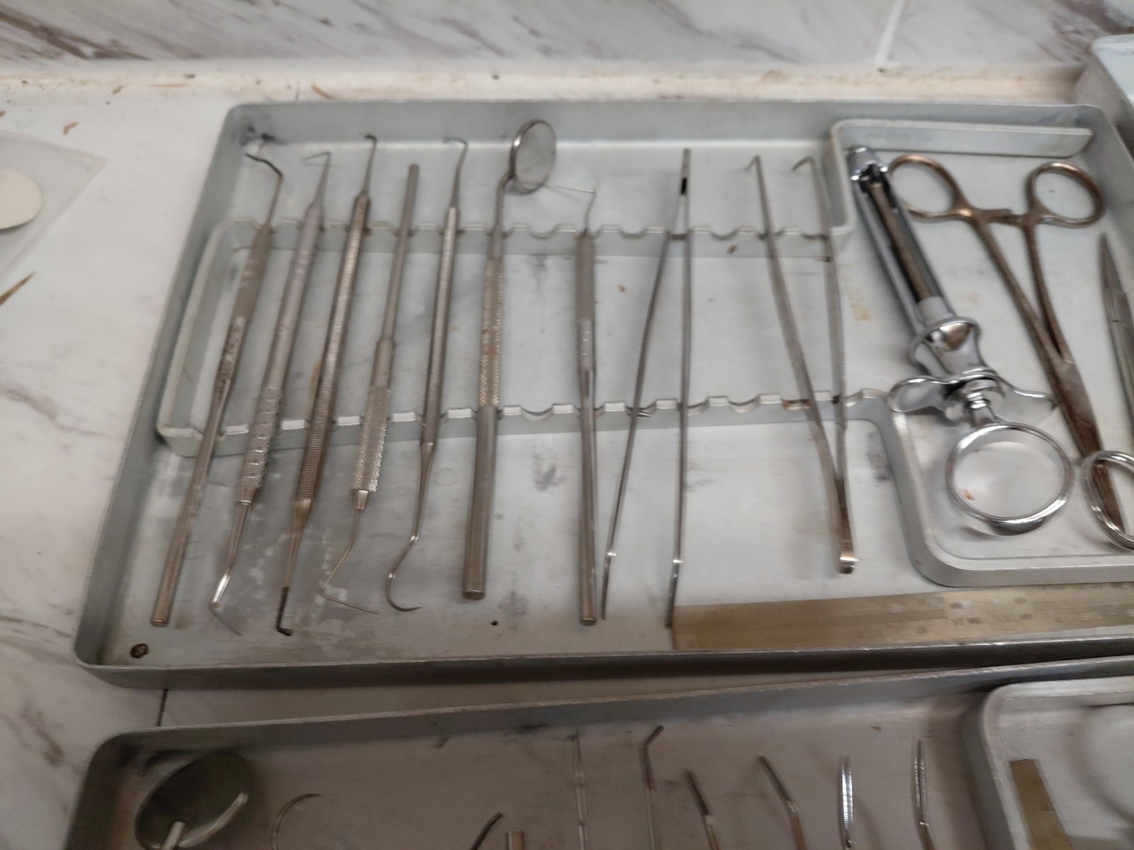 Lot Of 26 Pieces Of Dental Tools Large Mixed Lot Used With Trays
