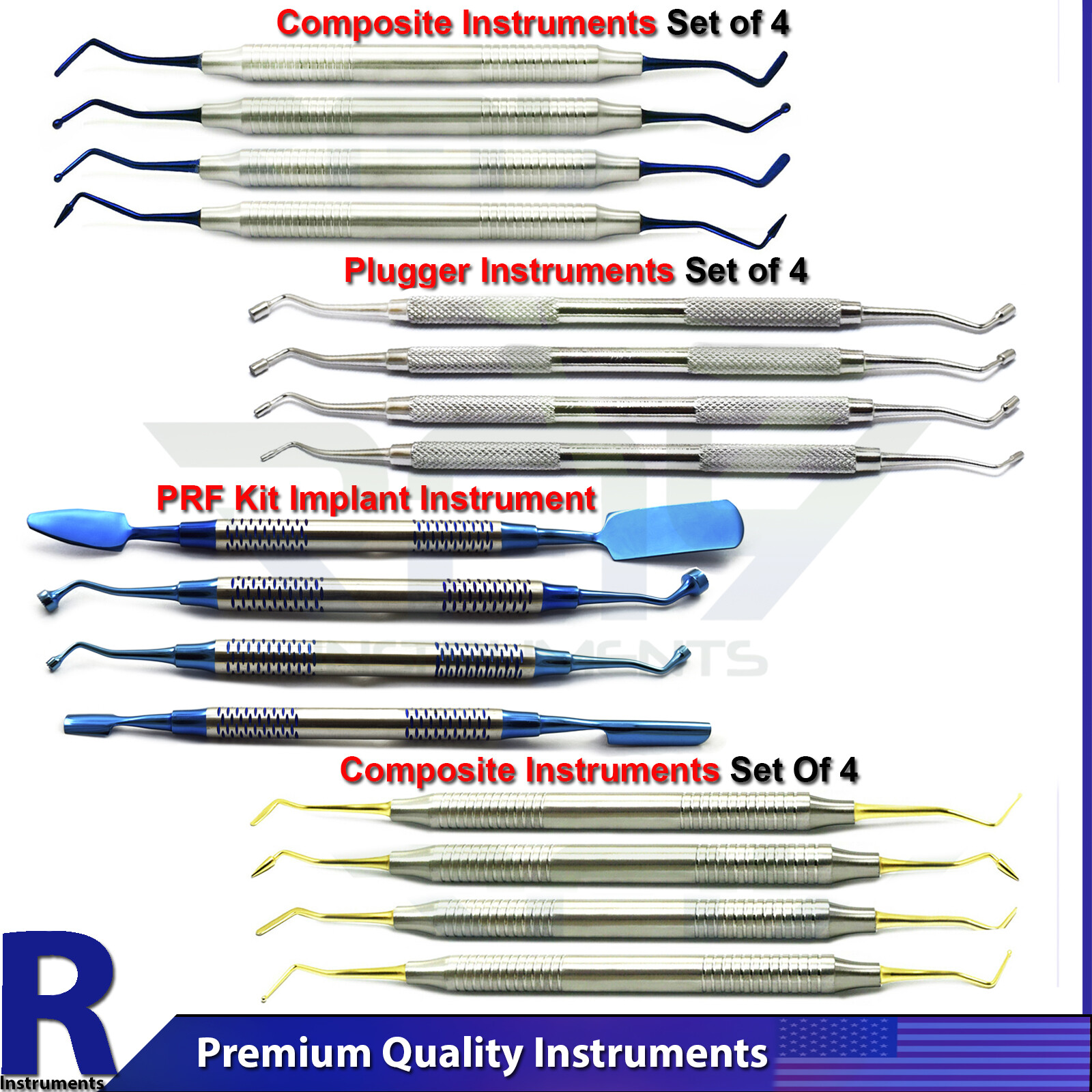 Composite Filling Instruments Placement Contouring Plugger Flat Plastic Ball Tip