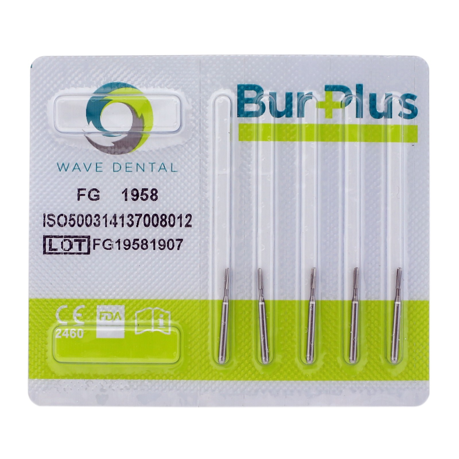 Dental Carbide Burs FG1958 Friction Grip Straight Fissure Dome Metal Cutting